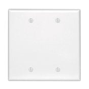 2-Gang No Device Blank Wallplate, Midway Size, White