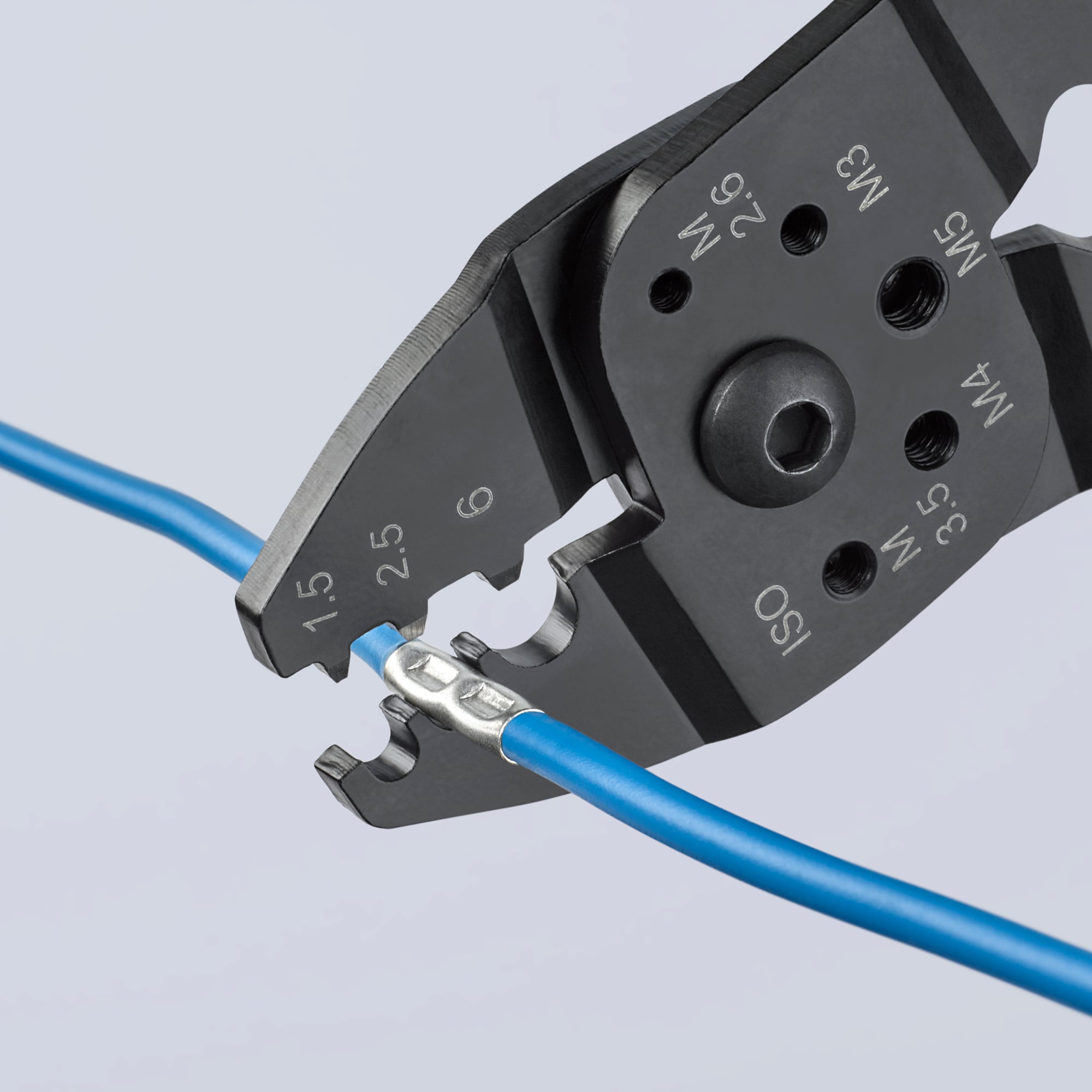 Crimping Pliers, 9 in., Multi-Component, Mandrel Crimp, 3 Crimp Positions
