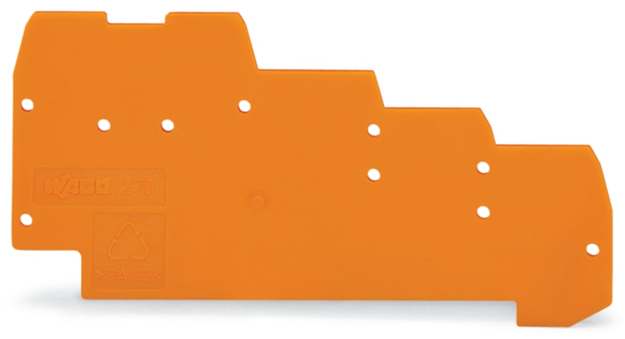 End and intermediate plate; 1 mm thick; for quadruple-deck terminal blocks; orange