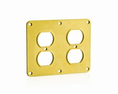 2-Gang, Duplex Receptacle, Coverplate, Yellow