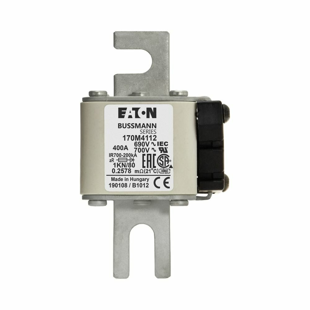 Fuse-link, high speed, 400 A, AC 690 V, DIN 1, 53 x 69 x 108 mm, aR, DIN, IEC, single indicator