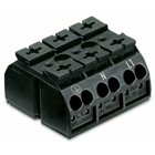 4-conductor chassis-mount terminal strip; 3-pole; PE-N-L1; without ground contact; for 3 mm ø screw and nut; 4 mm²; 4,00 mm²; black