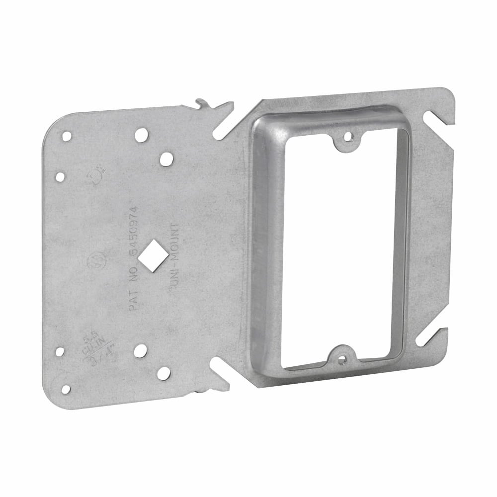 Eaton Crouse-Hinds series Uni-Mount Cover, 4", Raised surface, Steel, Single-gang, 3/4" raised, 5.5 cubic inch capacity