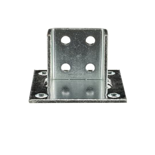 Connector, Square Post Base, Post Height 3-1/2 Inches, Post Width 3-5/16 Inches, Base Length 6 Inches, Base Height 6 Inches, Hole Diameter 3/4 Inch, Electro-Galvanized Steel