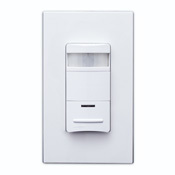 Lev Lok Passive Infrared Wallbox Occupancy Sensor, With Self-Adaptive Technology, Single Relay, Photocell Controlled, Low Profile, 180 Degree Field of View, 2100 Sq Ft, Time Delay 30Sec- 30Min, Black