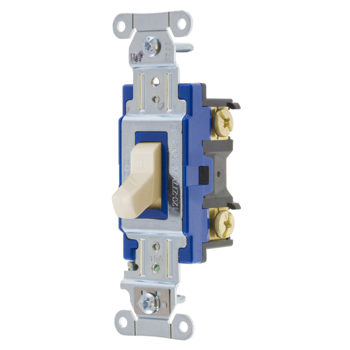 Switches and Lighting Controls, Hubbell- PRO Series, Toggle Switches, General Purpose AC, Three Way, 15A 120/277V AC, Back and Side Wired , Light Almond