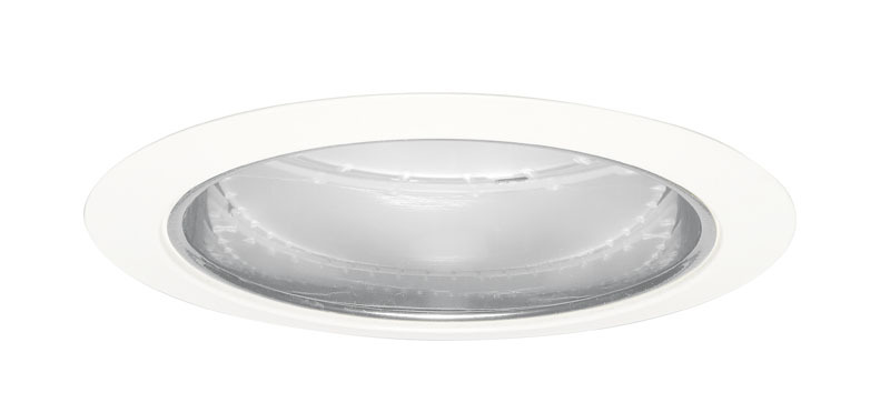 Juno 5-inch Downlight Trim, Clear Alzak Cone with White Trim Ring
