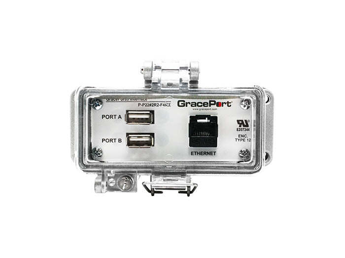 Panel Interface Connector with USB Type A/F to USB Type A/F [Qty: 2], Category 5e RJ45, Panel Mount Housing, UL Type 12, No outlet/power option