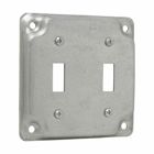 Eaton Crouse-Hinds series Square Surface Cover, 4", Raised surface, Steel, For two toggle switches, 5.5 cubic inch capacity