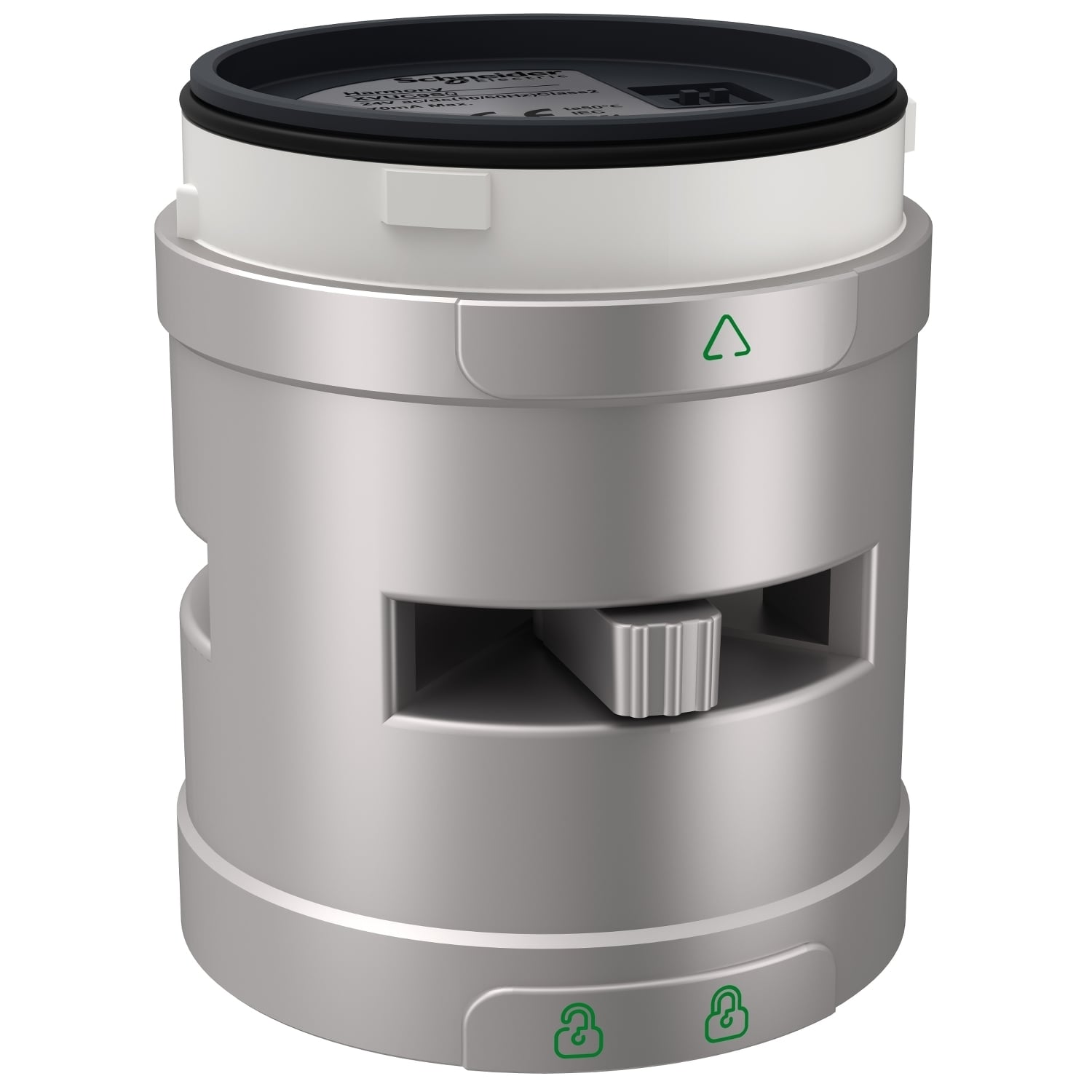 Modular tower light, Harmony XVU, Audible unit, silver, 60mm, buzzer, 24V AC DC