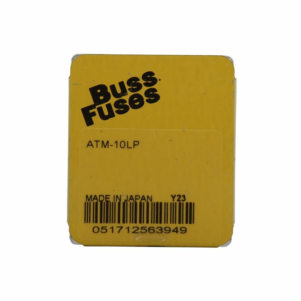 Eaton Bussmann series ATM low-profile blade fuse, Color code red, 32 Vdc, 10A, 1 kAIC, Non Indicating, Low-profile blade fuse, Blade end, Colored plastic housing, zinc fuse element