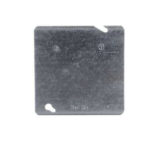Square Box Cover, 4-11/16 Inch Square, Pre-Galvanized Steel, Flat and Blank