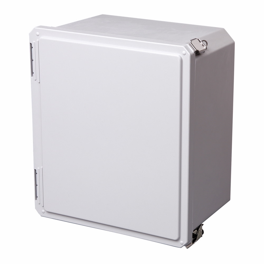 Eaton B-Line series JIC panel enclosure, 11.42" height, 6.31" length, 9.79" width, NEMA 4X, Hinged cover, SDFQR enclosure, Wall mount, Medium single door, Optional external mounting feet, Fiberglass, Seamless poured in-place gasket