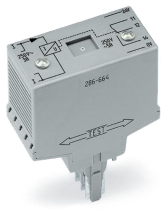 Current flow monitoring module; AC currents; Monitoring range: 0.2 A  3 A; 1 changeover contact; light gray