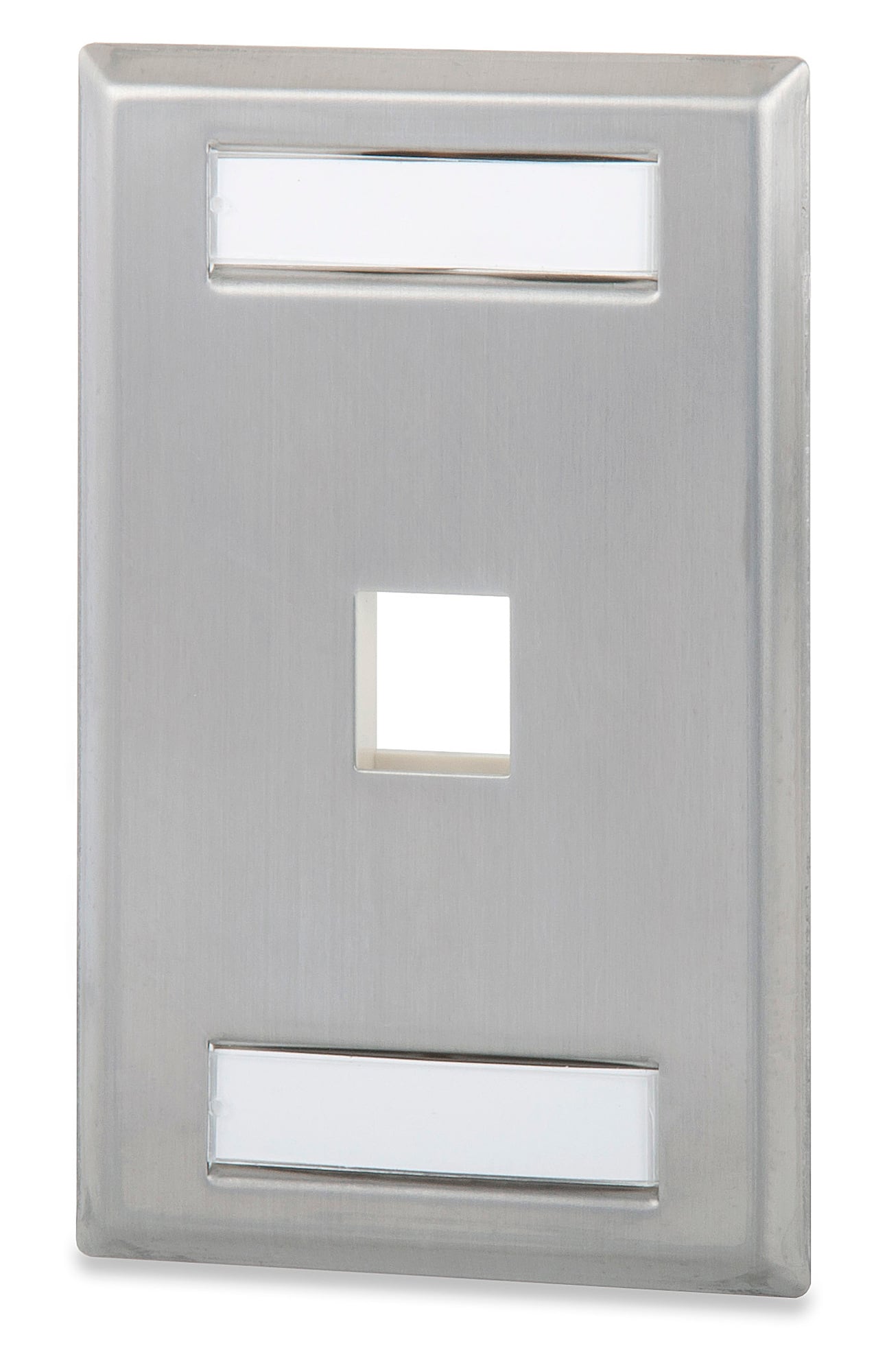 1-Port Single Gang S.Steel Faceplate with Labeling Window