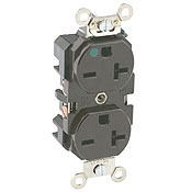 20 Amp, 250 Volt, Wide Body Duplex Receptacle, Hospital Grade, Self Grounding, Red