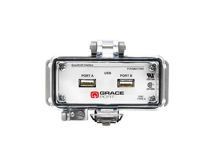 Panel Interface Connector with USB Type A/F to USB Type A/F [Qty 2], Panel Mount Housing (4.45 in x 1.72 in), UL Type 4, No Power Option