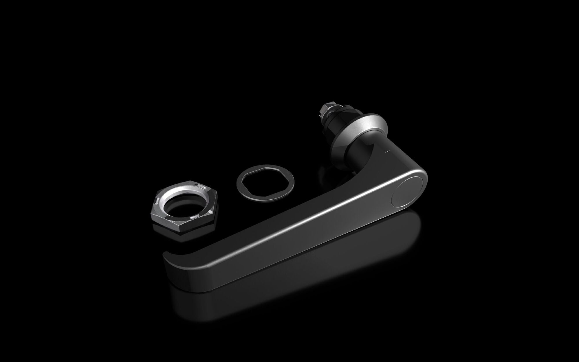 L handle for carbon steel WM enclosures with 3-point latching