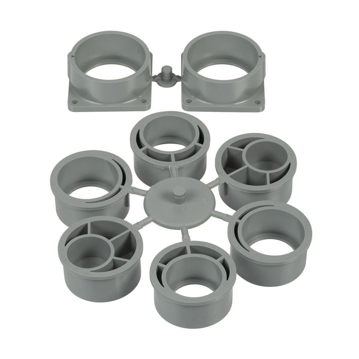 Concrete Floorboxes, Recessed, (2) 2" PVC Condut Hubs, Includes PVC Conduit Reducing Adapters, 1", 1-1/4", 1-1/2"