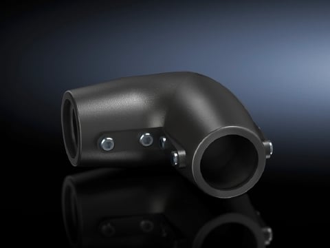 Angle piece 90 deg CP 40, steel, color: RAL 7024, produkt group: Used with static loads ranging from 400 to 1800 N. Endless possibilities for combination, with a broad diversity of functions. Reliable cable protection in all applications. Perfect planning tool for fast, safe design of the support arm system to suit your application.
