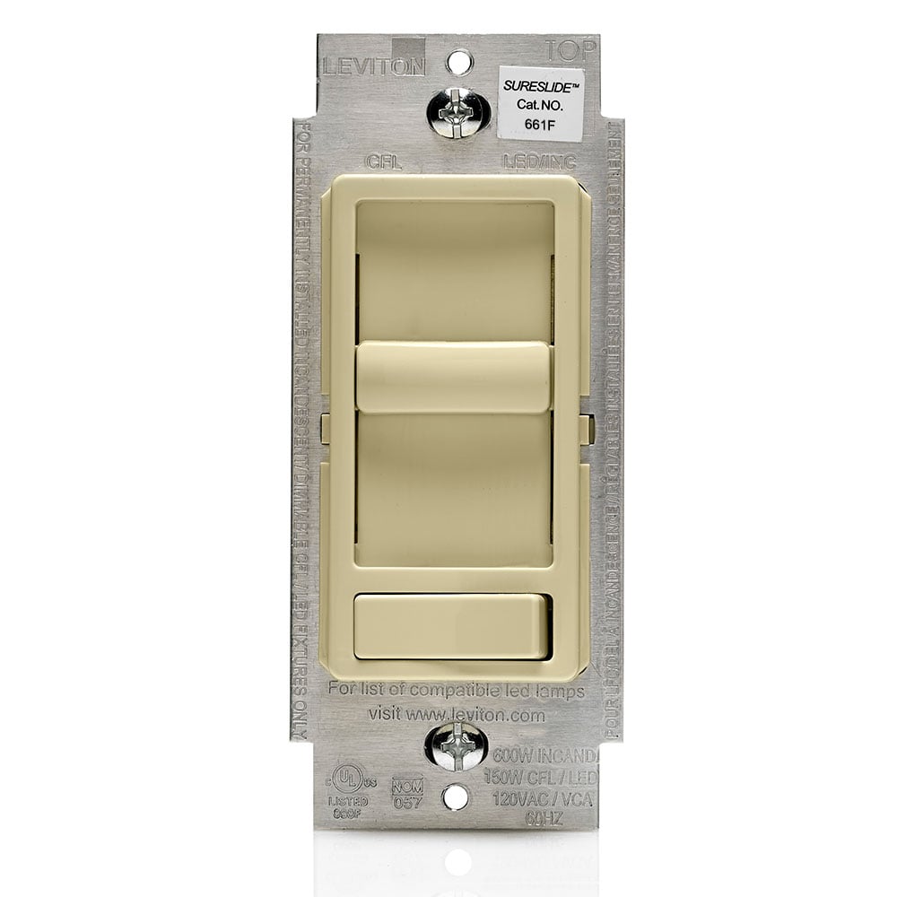 Decora SureSlide Quiet Fan Speed Control, 1.5A Fan, 60Hz, Single Pole and 3-Way - Ivory