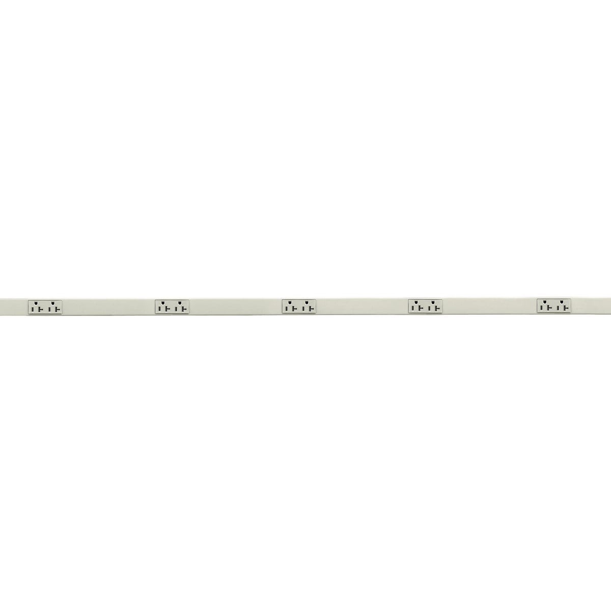 Metal PlugTrak, 20A 125V, 2 Circuit, 5 Receptacle, 5' Length, Ivory