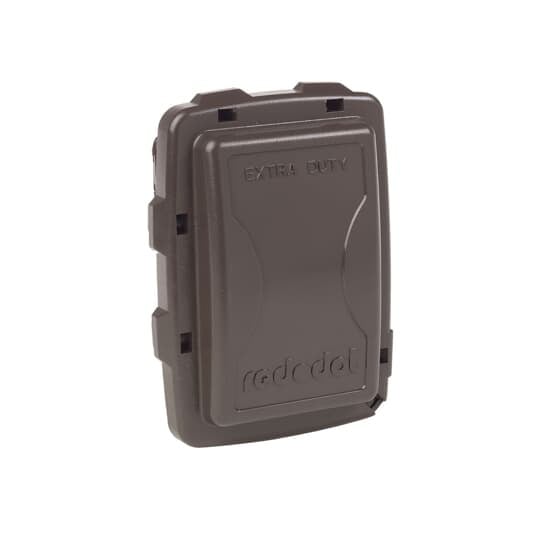 Single Gang While-In-Use Universal Shallow Cover, 2-5/32 Inch Internal Depth, Bronze, Non-Metallic, For use with Duplex, GFI, Switch and Single Receptacles