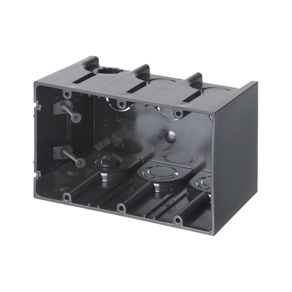 One Box Non-Metallic outlet boxes. Three Gang. Vertical. 61.0 cu. in.