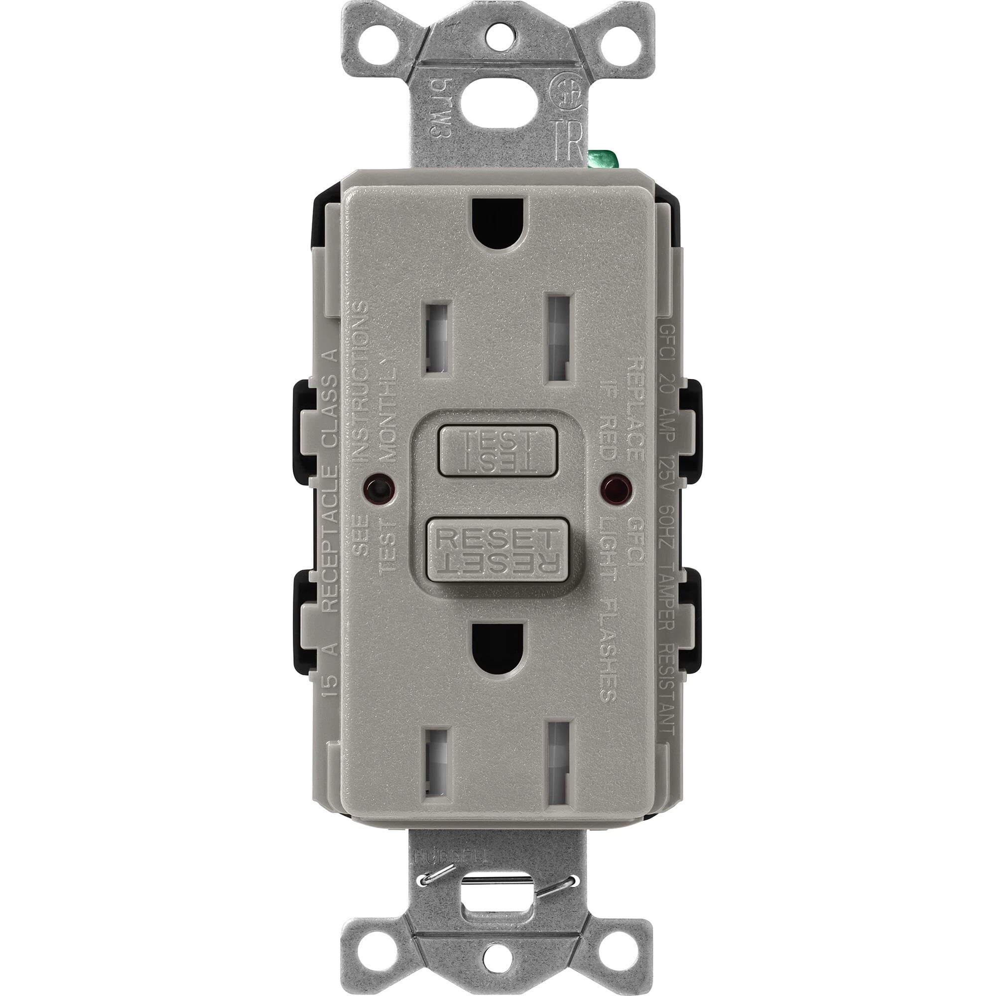 Lutron Claro Tamper-Resistant GFCI Duplex Receptacle, 15-Amp, Cobblestone