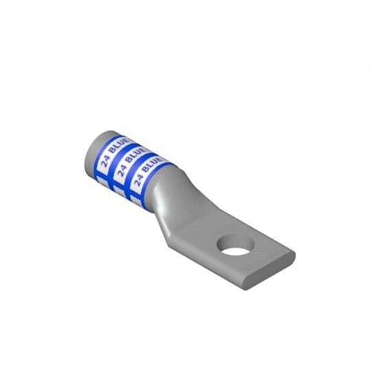 Aluminum One-Hole Lug, Long Barrel, Blind End, Max 35kV, 1000 kcmil Wire, 5/8 Inch Bolt Size, Tin Plated, Die Code 140H, Die Color Code N/A