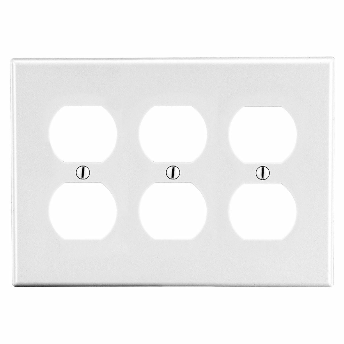 Hubbell Wiring Device Kellems, Wallplates, Non-Metallic, 3-Gang, 3)Duplex, White