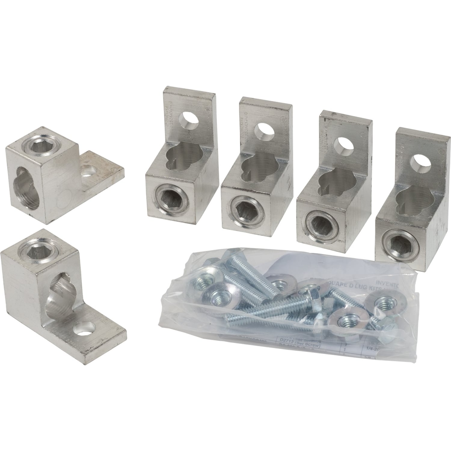 Transformer accessory, lug kit, mechanical, 400A, 600kcmil to 4 AWG, 2-250kcmil to 1/0 AWG, qty 3