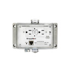 PANEL INTERFACE CONNECTOR WITH ETHERNET SWITCH, PANEL MOUNT HOUSING, UL TYPE 12, GFCI DUPLEX INSIDE-OUTLET, NO CB