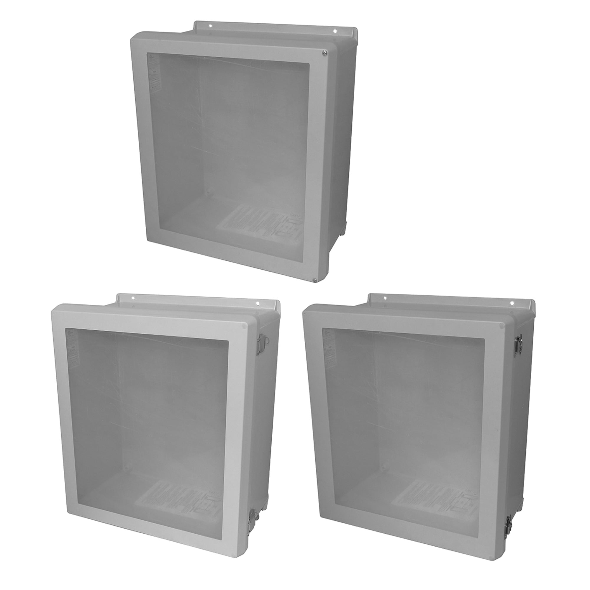 VJB Flat Cover Bonded Window Type 4X, 19.32x17.32x9.58, Lt Gray, FRP, HWPL