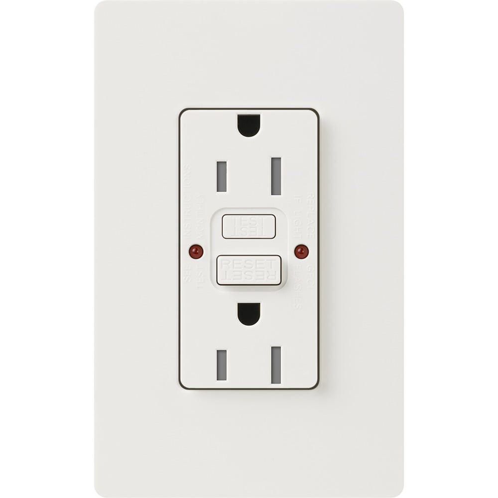 Tamper resistant, Self-testing GFCI receptacle, 15A in desert stone