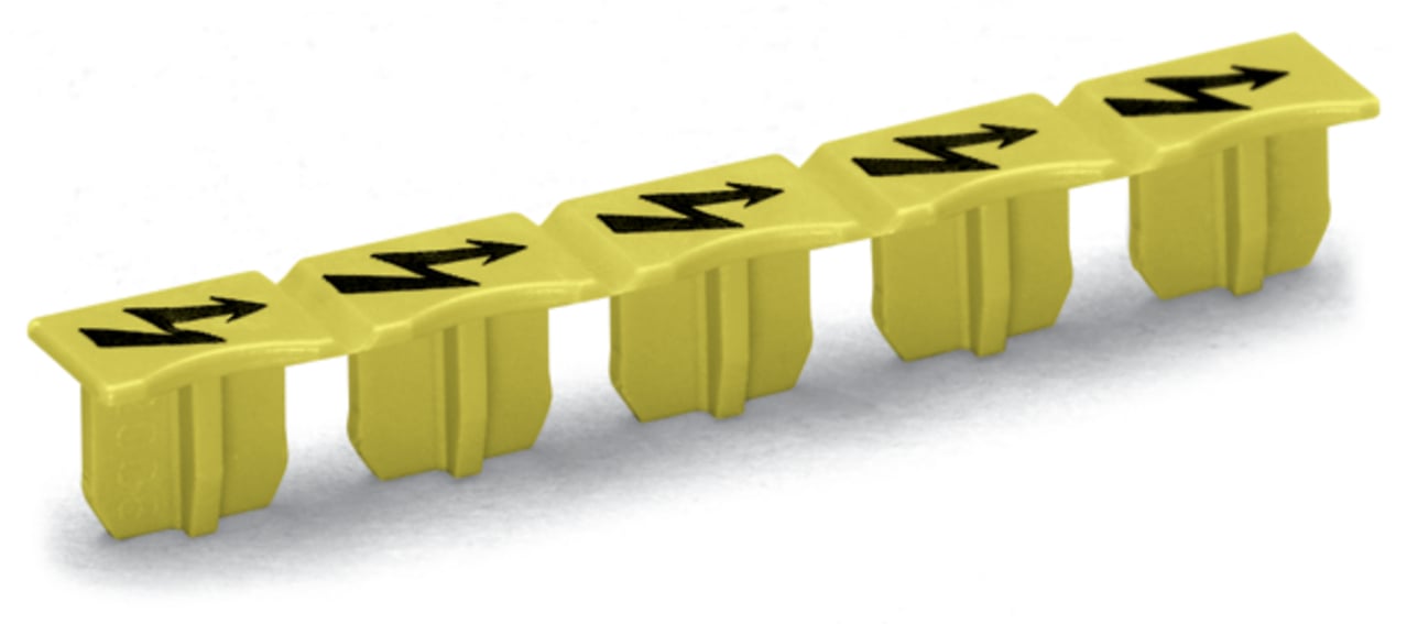 Protective warning marker; for 5 terminal blocks; with high-voltage symbol, black; yellow