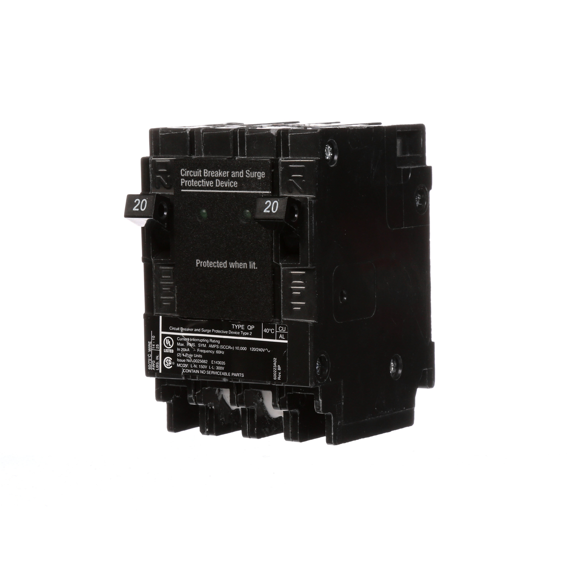 SURGE (2)20A 1P 120V BREAKERS AND SPD