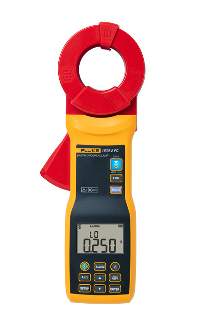 Test the grounding components of equipment in hard-to-reach spaces, including areas that are indoors or fully paved and do not permit driving auxiliary test stakes. Stay on lineidentify groundloop resistance without the need to disconnect then reconnect theearth electrode from the system. The Fluke 1630-2 FC Stakeless Earth Ground Clamp is the kind ofhigh-quality, rugged tool you expect from Fluke. Heavy-duty clampjaw stays in alignment and in calibration even in every day,on-the-job industrial environments.