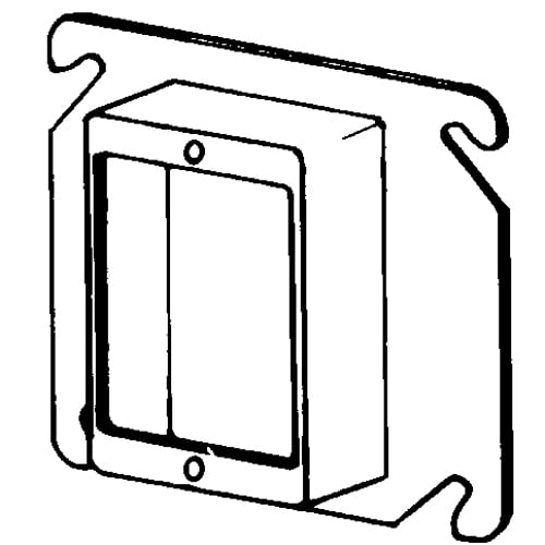 Features:Configuration Single Device Drawn, Standard:UL E18095, Material:Steel, Shape:Square, Size:4 X 4 X 1.25IN, Cubic Capacity:9.5CI