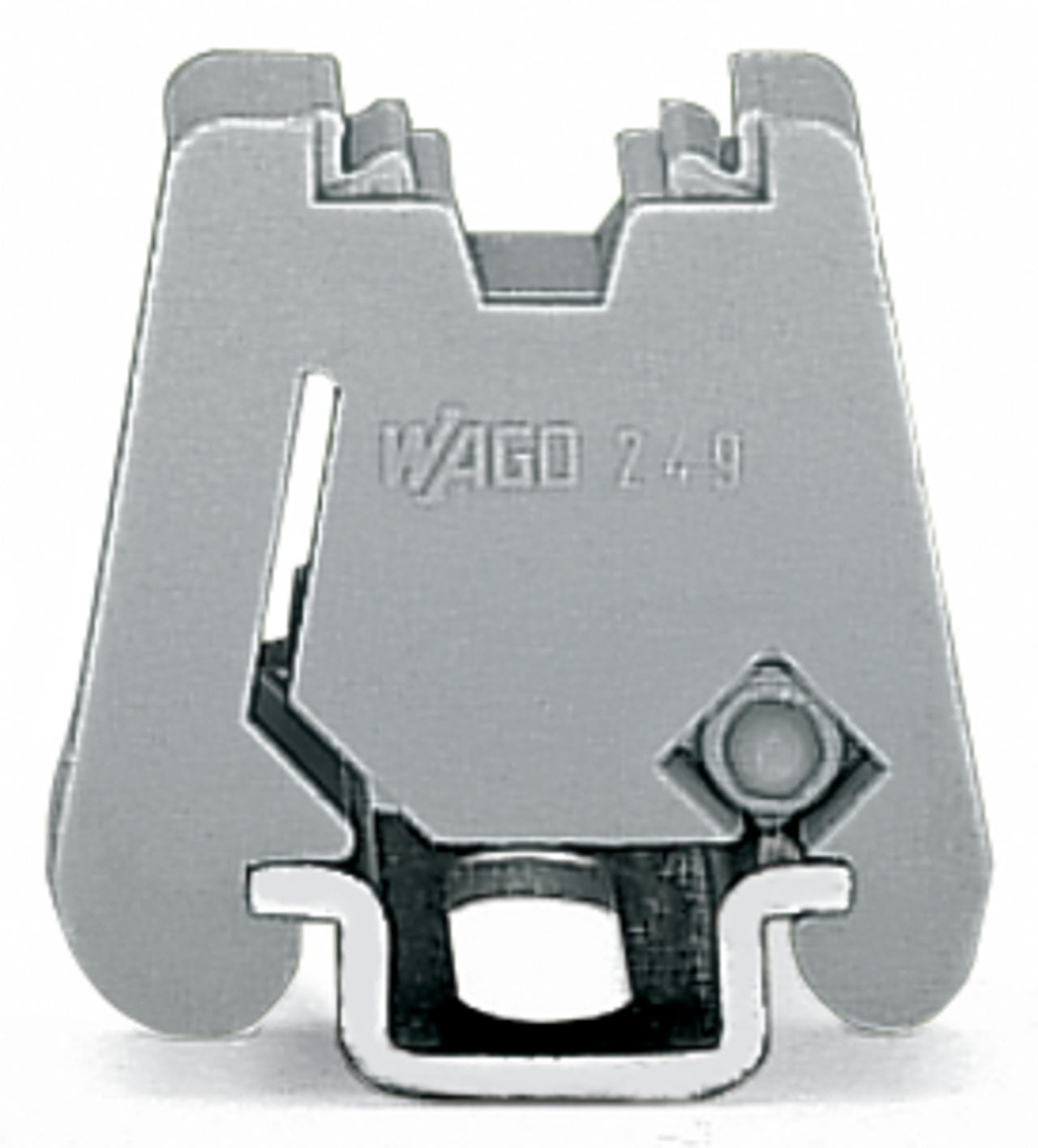 Screwless end stop; 6 mm wide; for WMB markers; gray