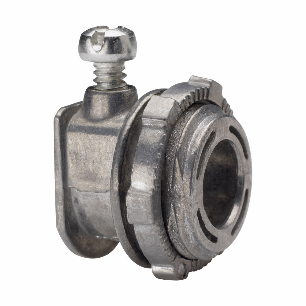Eaton Crouse-Hinds series AC/MC set screw type connector, AC/MC and FMC, Zinc die cast, Round, 3/8"