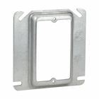 Eaton Crouse-Hinds series Square Mud Ring, 4", Steel, 5/8" raised, 4.3 cubic inch capacity
