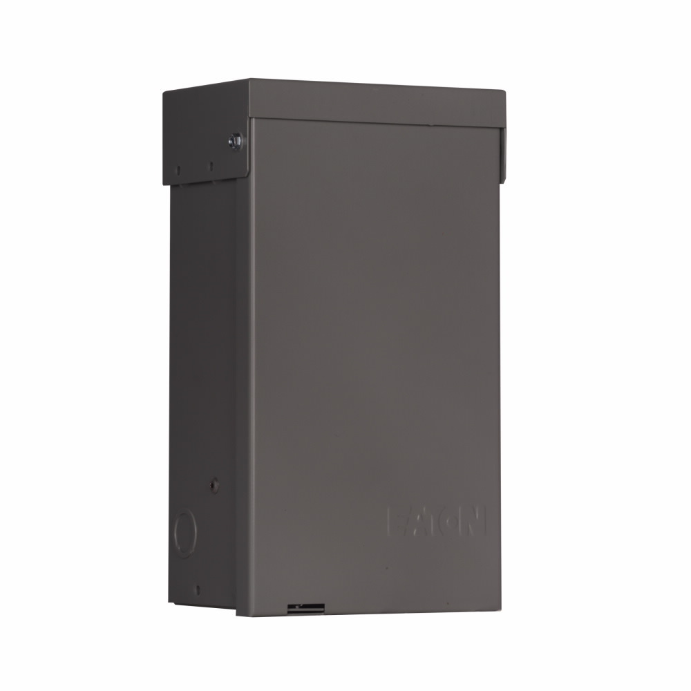 Air Conditioning Disconnect, Fused pullout, 15A weather/tamper-resistant ground fault receptacle, 30A, 120/240V, 10 kAIC, #14-3 Cu/Al 60C or 75C, NEMA 3R Galvanized Steel enclosure, 2 hp at 120V, 3 hp at 240V, ANSI 61 gray