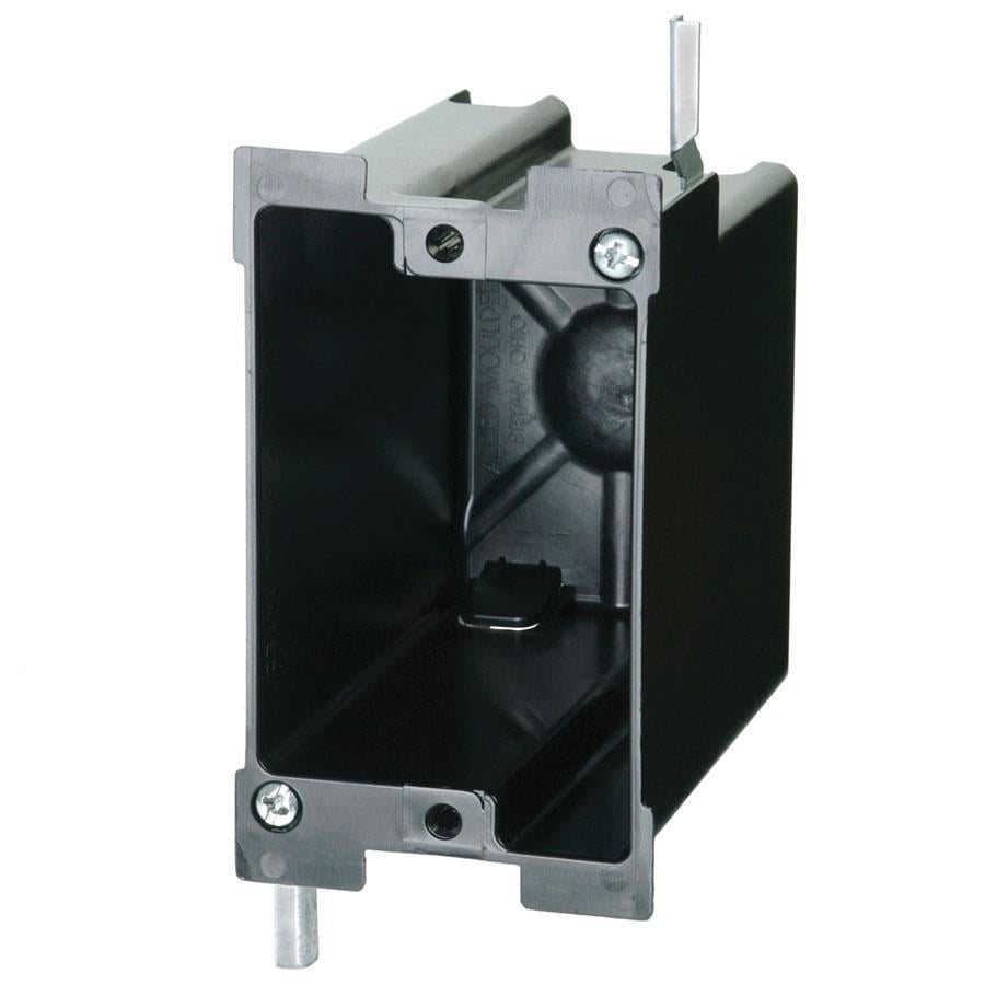 FlexBox; 1-Gang Switch/Outlet Box; 3-3/4 Inch Depth, Thermoplastic, 22.5 Cubic-Inch, Black