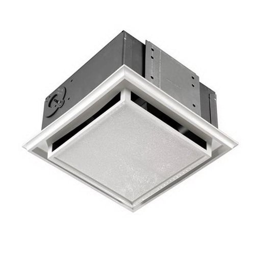 NuTone Duct-free Ventilation Fan with plastic grille, snap-in mounting and charcoal filter.