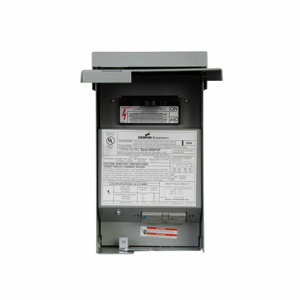 Eaton air conditioning disconnect, 60A NonFused, Metallic, 60A, Crescent Electric Supply Company