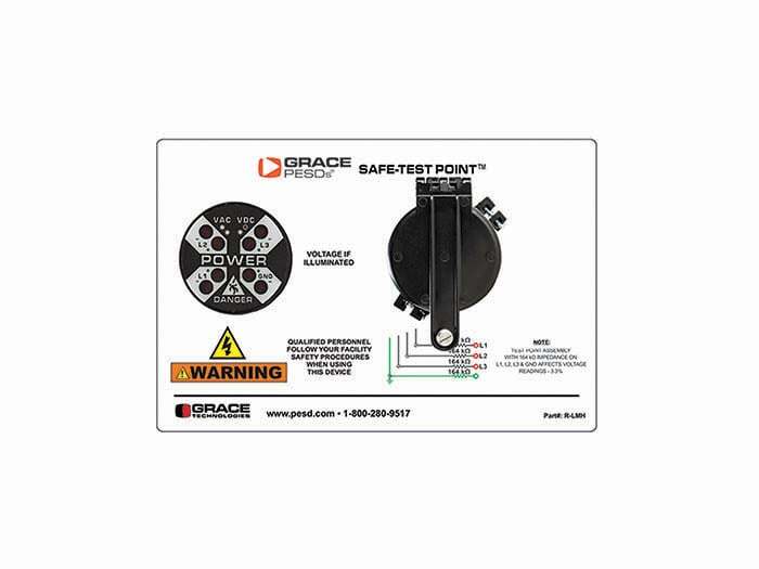 VOLTAGE INDICATOR AND 1000V SAFE-TEST POINT COMBINATION UNIT WITH HORIZONTAL LABEL