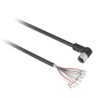 CABLE FEM M12 SHIELDED 12WIRE 90D 5M,-40...80 C (static)--5...80 C (flexing),1.5 A,30 V DC,IP65-IP68-IP69K,pre-wired connectors,screw-on