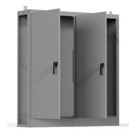 AU72X7818LLP 2-Door Left Side Open Disconnect Modular Universal Enclosure, 40.24 in W x 18.11 in D x 72.13 in H, NEMA 3R/4/12 Rating, Mild Steel