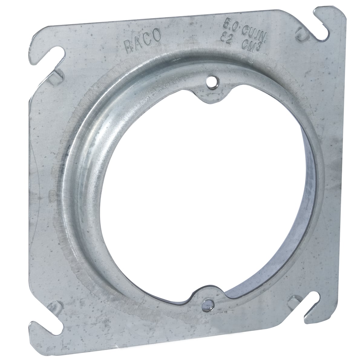 4 In. Square Fixture Covers, Raised 3/4 In., Open Ears 2-3/4 In. O.C.